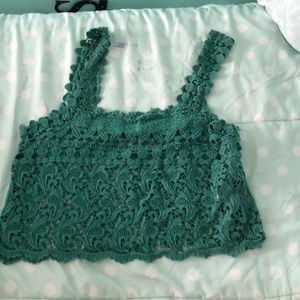 Green flower tank top